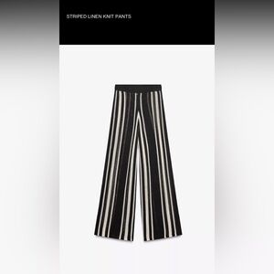 Zara Striped Black and White Women's linen knit Pants